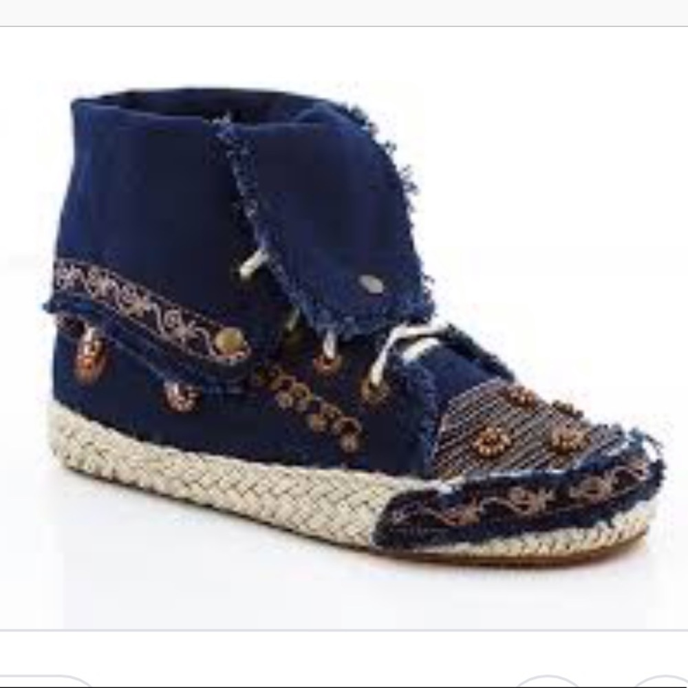 Boho Rasolli high top canvas beaded sneakers